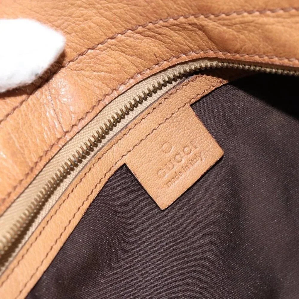 GUCCI Interlocking Hand Bag Leather Brown Gold - Picture 13 of 16